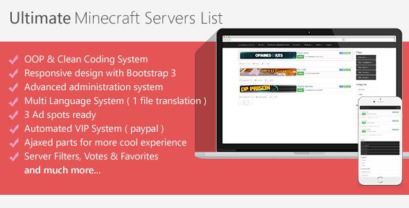 Premium Minecraft Servers List Php Script